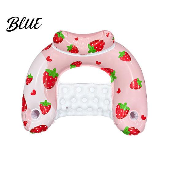 Swimming Pool Accessories U-shaped Inflatable Float for Adults Blow-Up Floating Lounge Chair Summer with Drink Holder Party Beach Lake Essentials