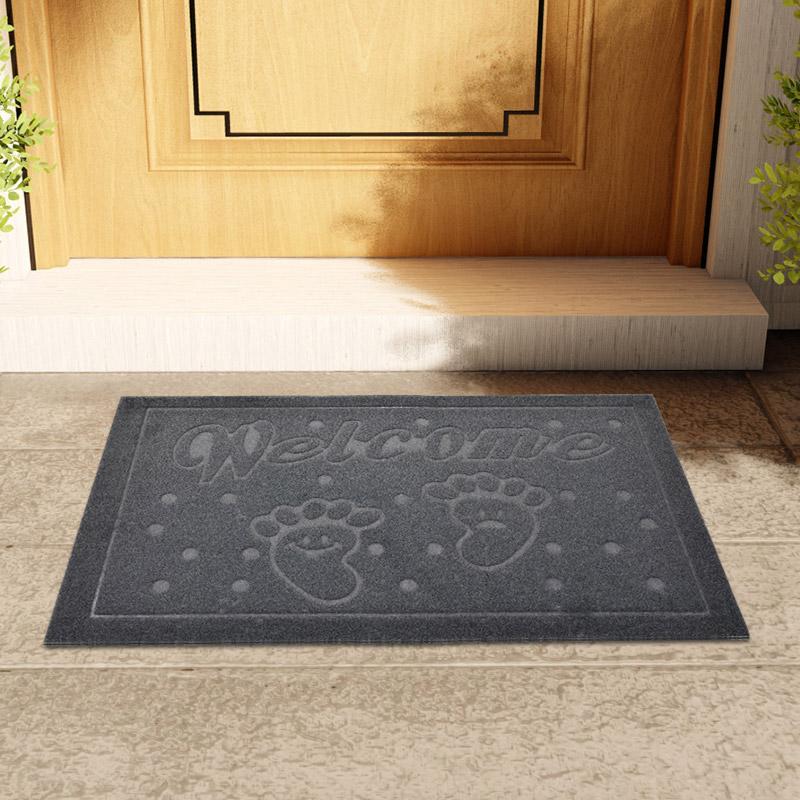 

Стильный персонализированный резиновый коврик для двери - Нескользящий, прочный коврик для дверей, веранд и ванных комнат - Водонепроницаемый и прочный ковер 38x58cm серый