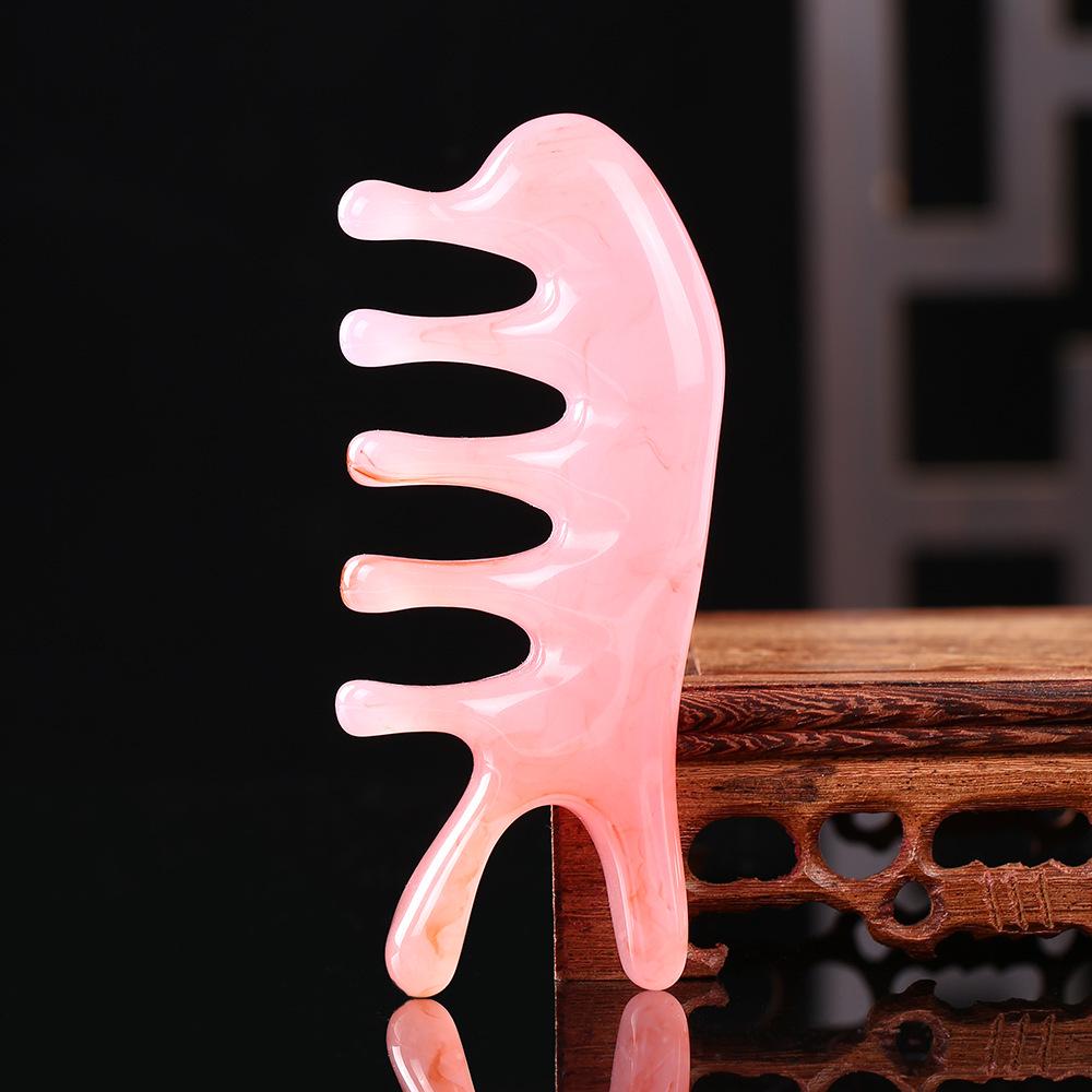 Five-Tooth Meridian Massage Dolphin Comb: Multifunctional Resin Five-Finger Therapy Tool