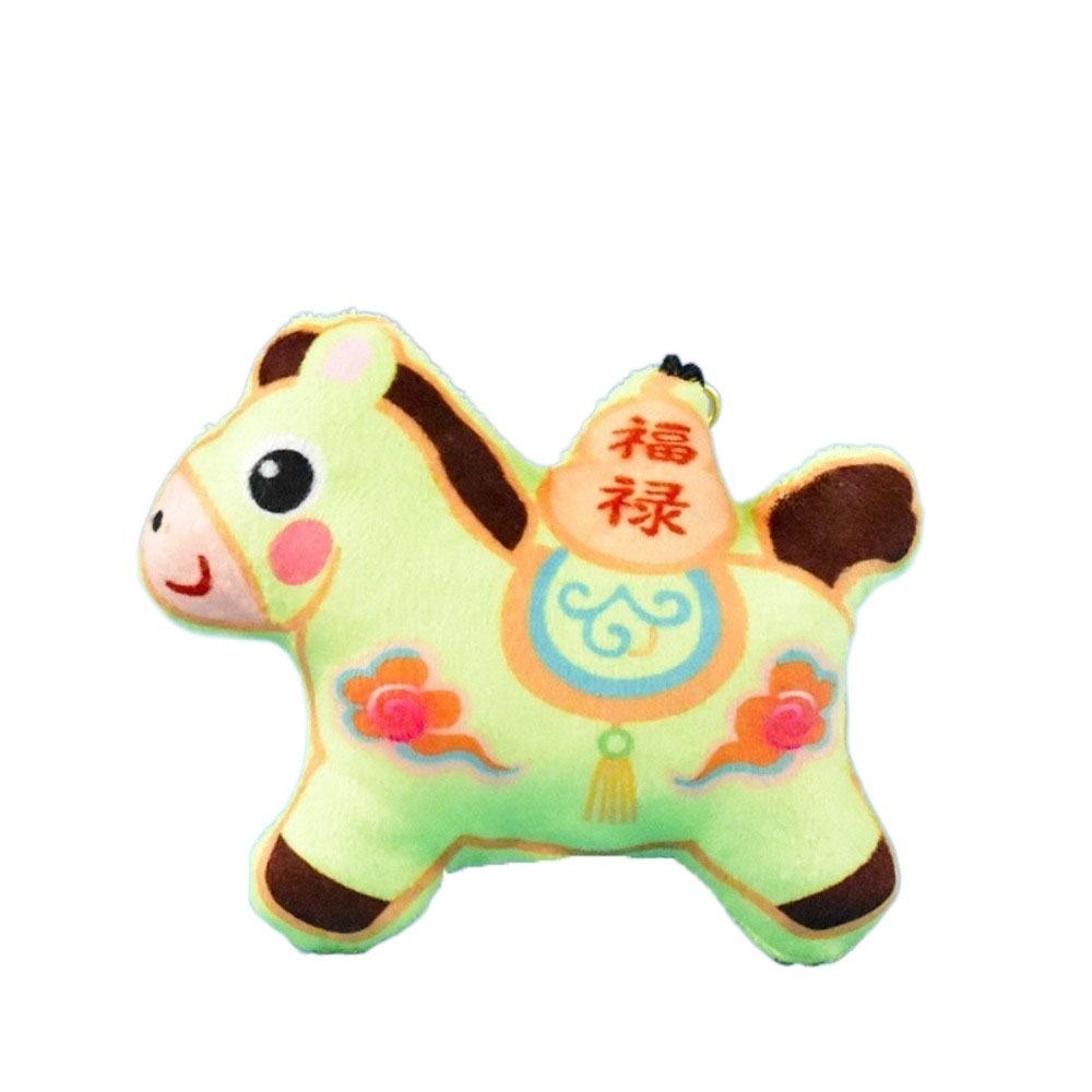 

Cartoon Horse Plush Keychain Stuffed Pony Plush Pendant Horse Year Key Ring Year Of The Horse зелений