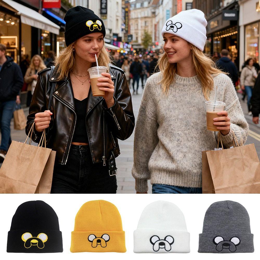 Embroidery Knitted Cap Ear Protection Beanie Hats Fashion Bonnet  Outdoor