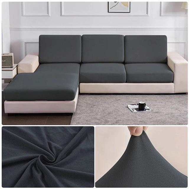 

Elastic Sofa Seat Cushion Cover Spandex Polyester Sofa Cover For Living Room Washable Removable L Shape Corner Couch Protector Normal Size (S)-1pc темно-серого