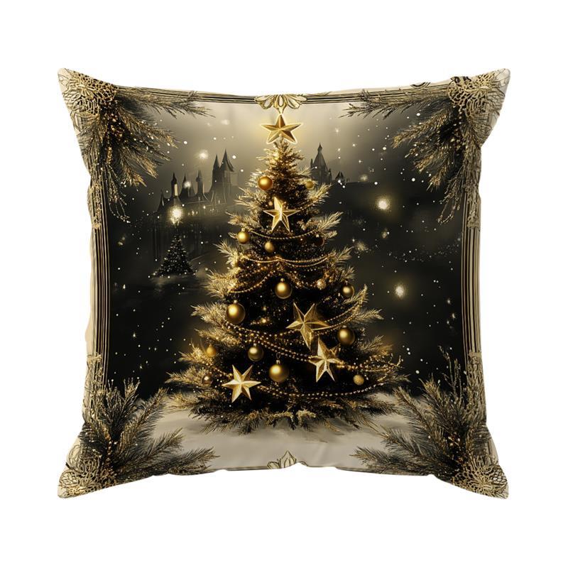 Home Decor Festive Christmas Patterns Cushion Covers Pattern Cushion Cover Suitable For Sofa Bedroom Car Pillow Cover