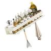 Space Saving Designs Vertical Mount Kitchen Rack Sturdy Carbon Steel Construction Holds Utensils Spices Towels