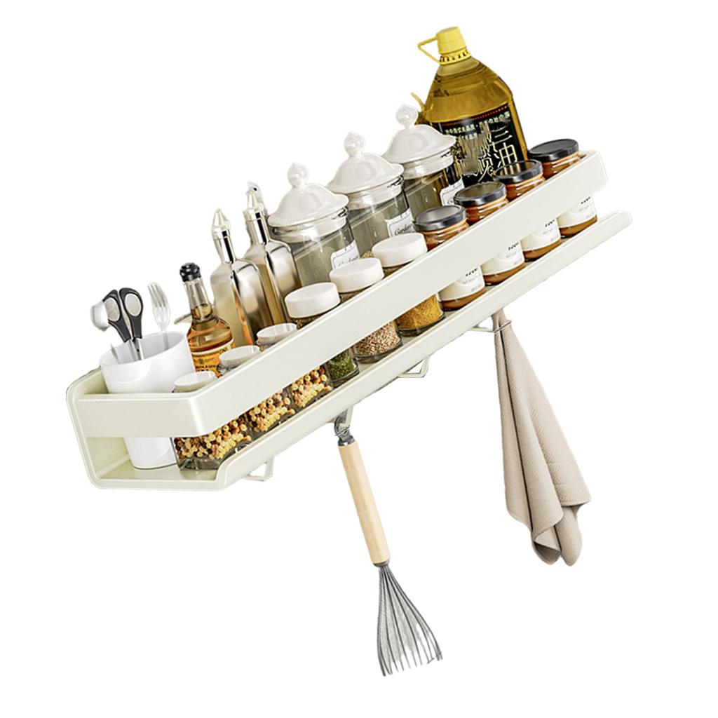 Space Saving Designs Vertical Mount Kitchen Rack Sturdy Carbon Steel Construction Holds Utensils Spices Towels
