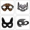 Masque en Papier Mâché Peint DIY Masque Animal Demi-Visage Masque de Fête Masque de Mascarade Halloween Noël Costumes Cosplay