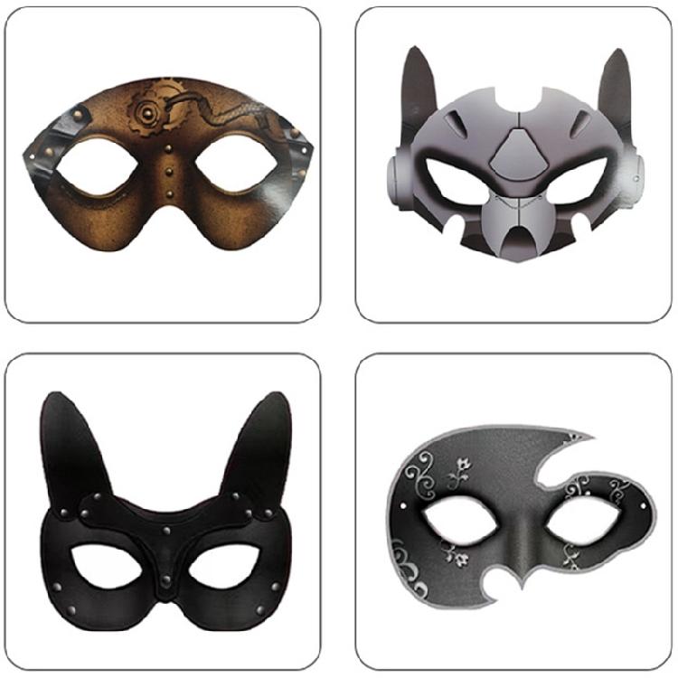 Masque en Papier Mâché Peint DIY Masque Animal Demi-Visage Masque de Fête Masque de Mascarade Halloween Noël Costumes Cosplay