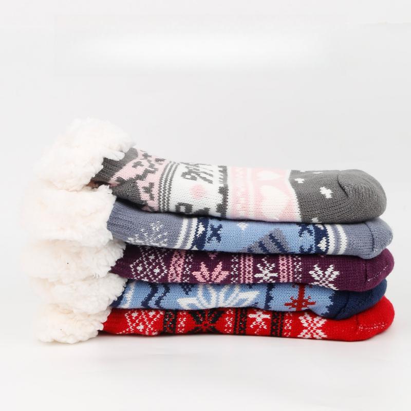 Winter Warm Non-slip Floor Socks Women Thicken Snow Socks Couple Sleep Carpet Slippers Socks