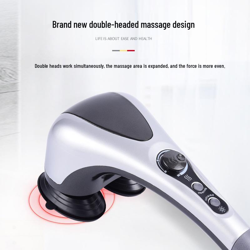 Dual-Head Massager: Multi-Use Relaxation Tool with Red Light & Constant Temperature for Muscle Relief