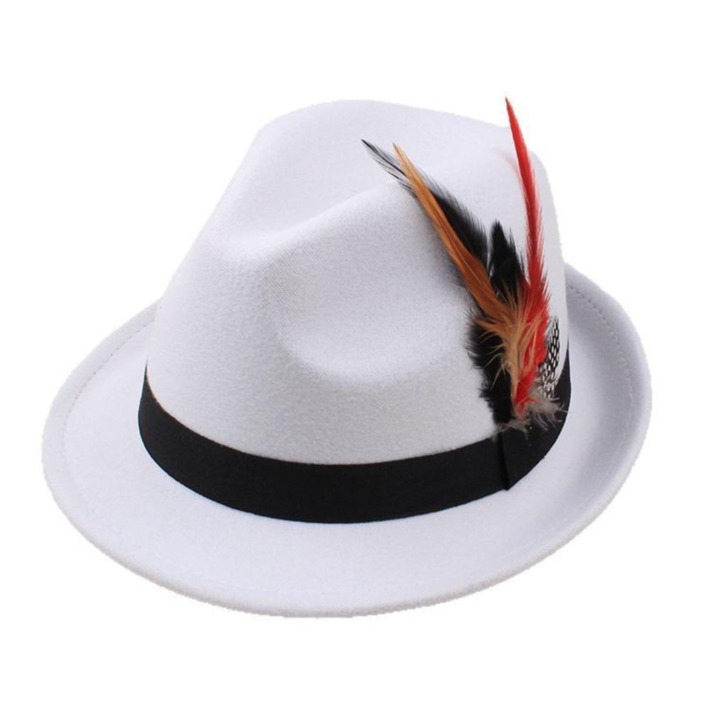 Dress Up Feather Decors Fedora Hat Fedora Hat Bucket Hat Retro Topper Hat Costume Accessories