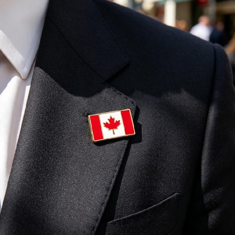 Classical Canadian Flag Brooch Sturdy Alloy Maple Needle Badge Office Wear Decoration For Long Lasting Wear