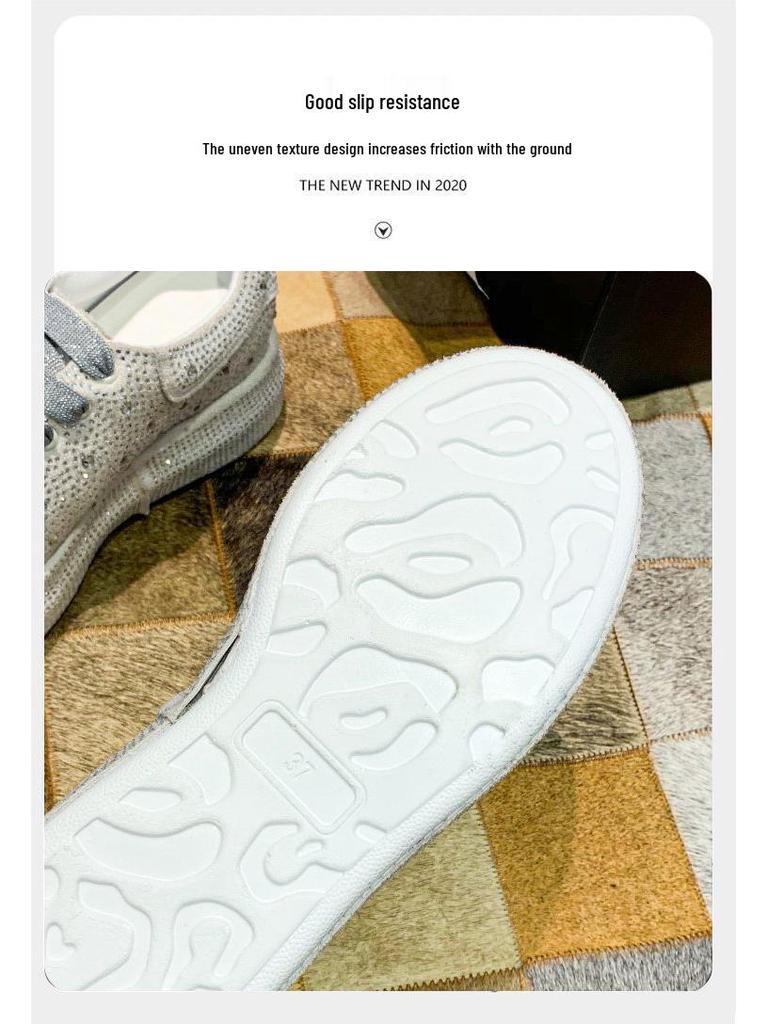 Women's 2024 European Rhinestone Dad Shoes - Thick-Soled Casual Platform Sneakers