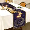 Ramadan Mandala Lantern Linen Table Runner Party Decor Reusable Eid Mubarak Kitchen Dining Table Runner Ramadan Decorations