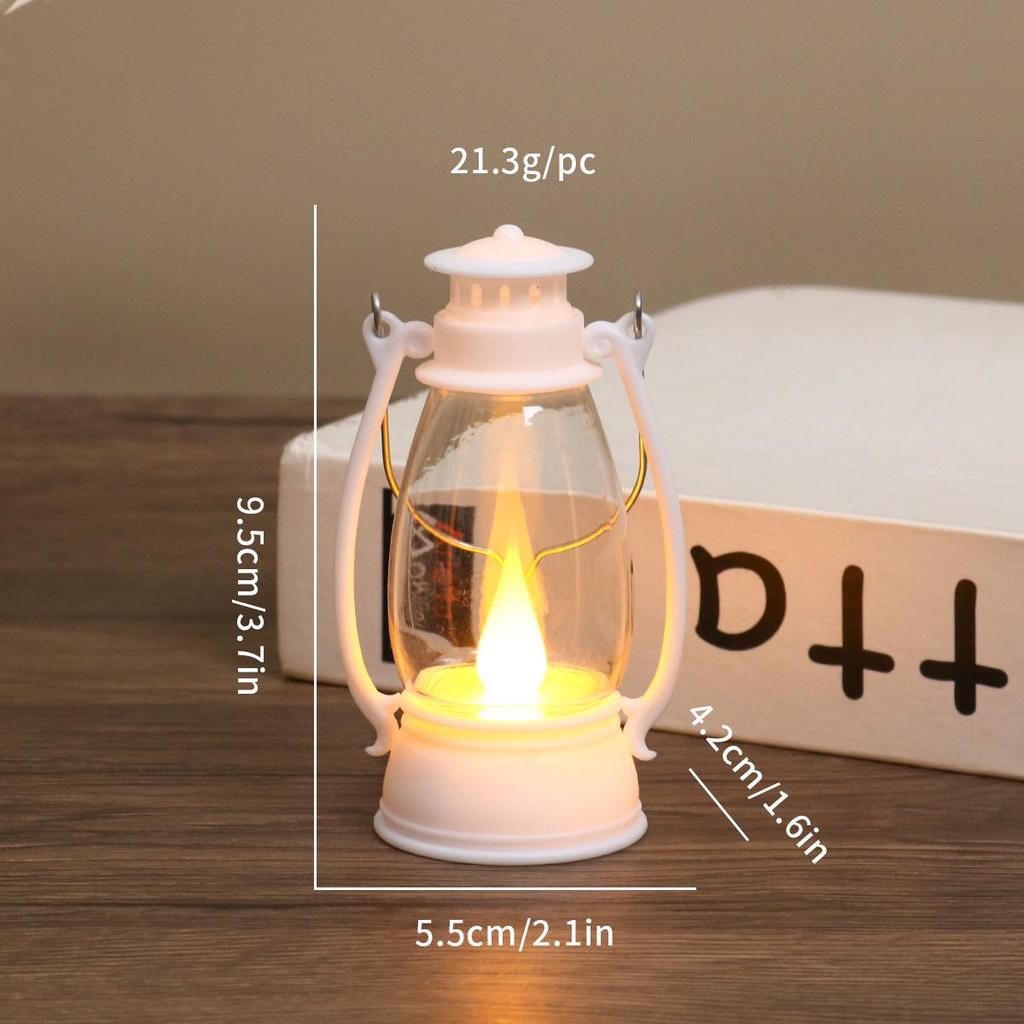 Mini Retro Portable Pony Lantern: Halloween Oil Lamp & Electronic Candle Night Light