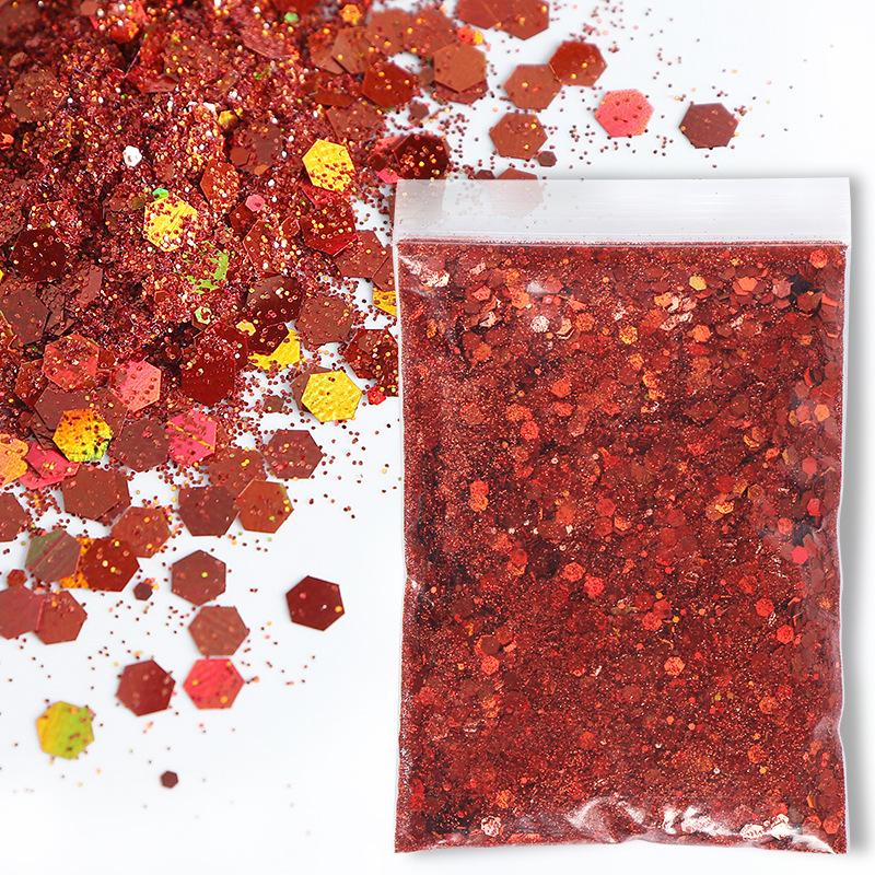 50G Glitter Mixed Hexagon Colorful Sequin Powder DIY Handmade Jewelry Epoxy Resin Making For Mold Nails Craft Accessories