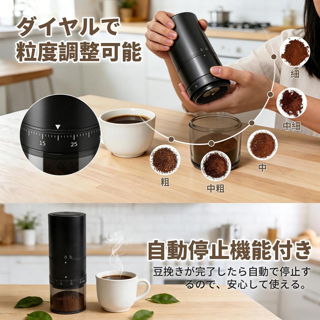 Cordless Electric Coffee Grinder [2026 Innovative Model, Stainless Steel Burr, 39 Grind Size Settings] Coffee Bean Grinder, Burr Type, Washable, Conic