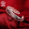 Fine Hollow pattern bangles 925 Sterling Silver cuff Bracelets for Women adjustable Fashion luxury Jewelry wedding Party Gifts