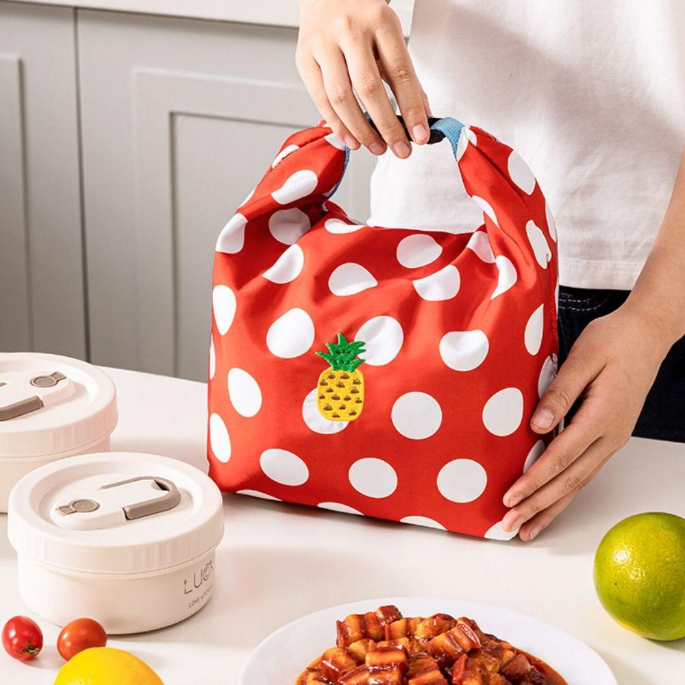 Large Capacity Lunch Box Bag Foldable Food Thermal Handbag Insulated Tote Bag  Outdoor