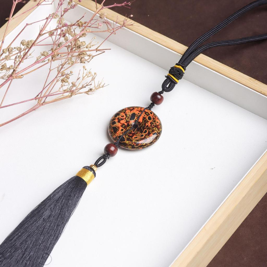 Mother-of-Pearl Lacquerware Ping'an Kou Car Tassel Pendant