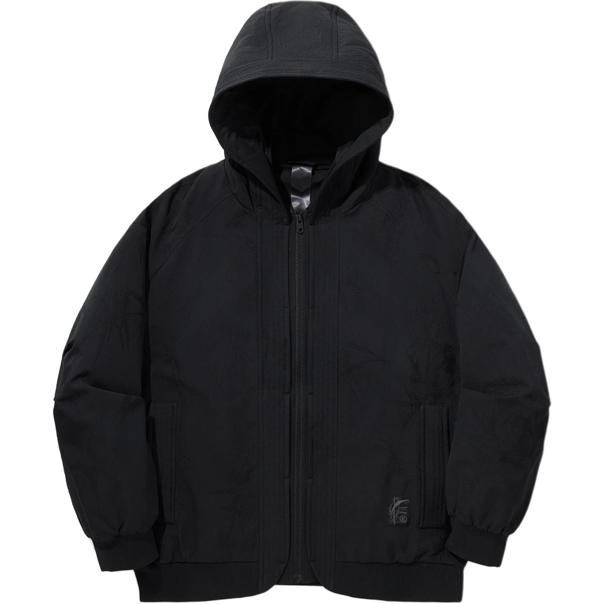 

Li Ning X Джеки Чан Коллекция Кунг-фу Однотонная укороченная хлопковая куртка с капюшоном на молнии Мужские куртки Черный AJMU153-3 S