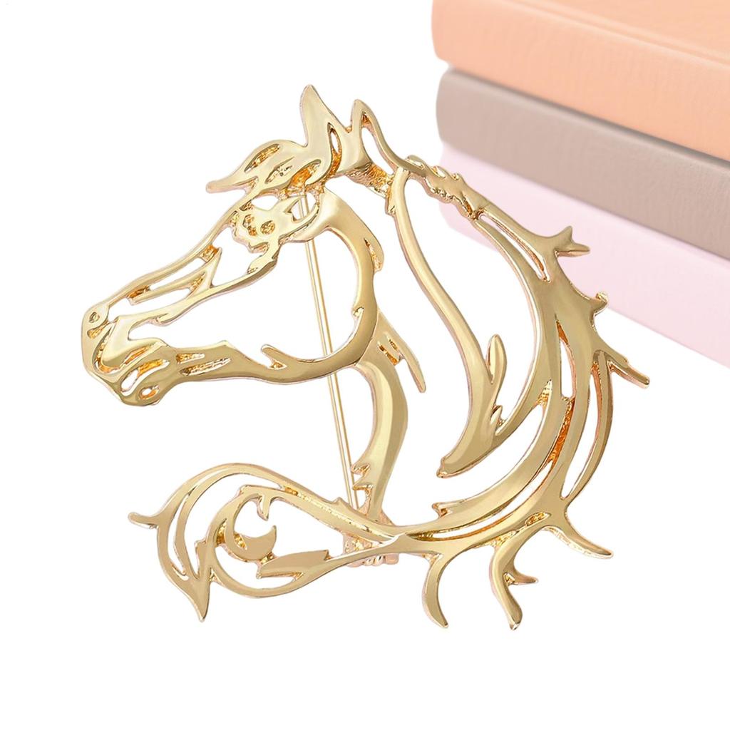 Fashion Horse Head Brooches For Women Unisex Animal ZodiacPin Event Party New Year Classic Gifts Decoration Clothes Accessories