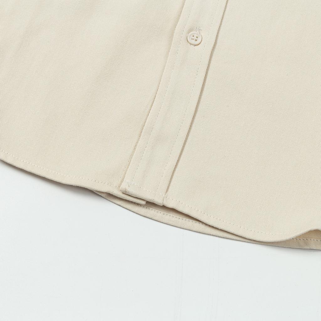 2215 AMI Autumn and Winter Classic Green Heart Embroidered Casual Cotton Solid Color Long Sleeved Shirt on the Chest