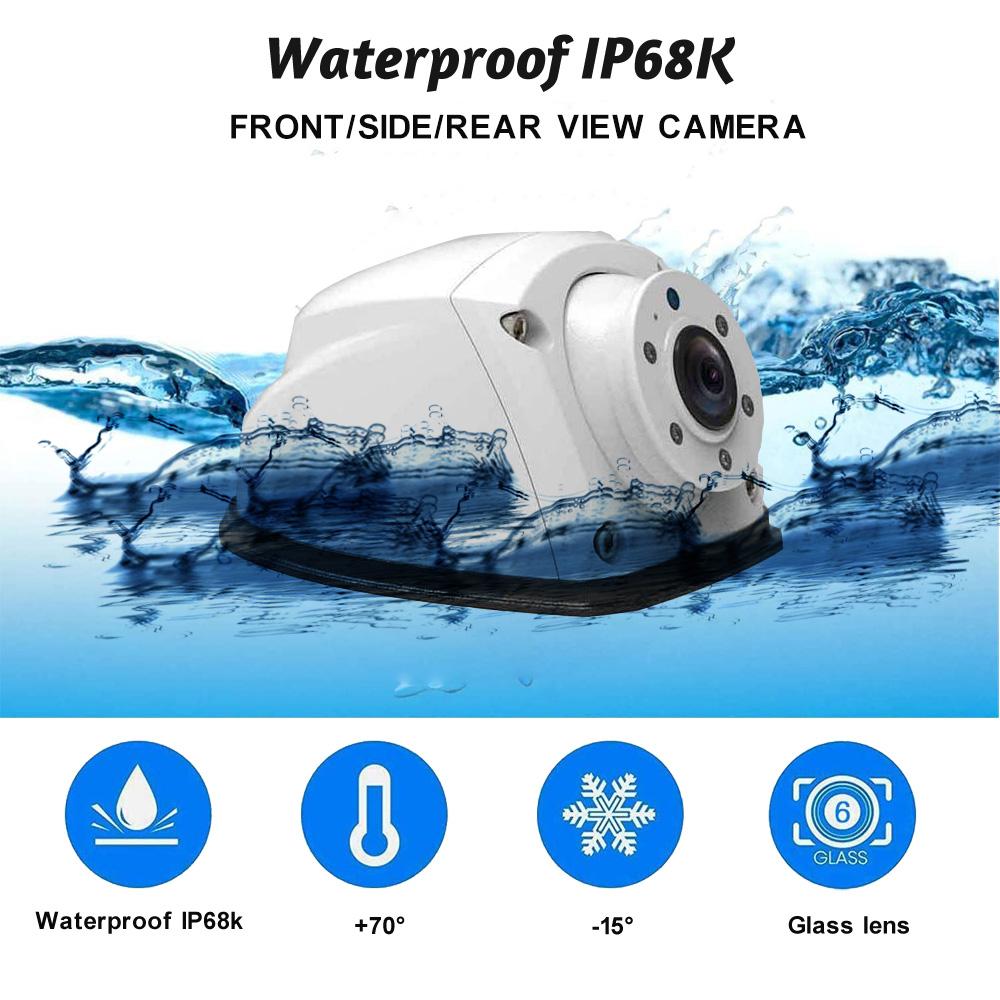 Gwyaf White Trailer Truck Camera AHD1080P Mini Front/Side Reversing Camera Wide View Angle Fifth Wheel/RV Camper Parking Camera