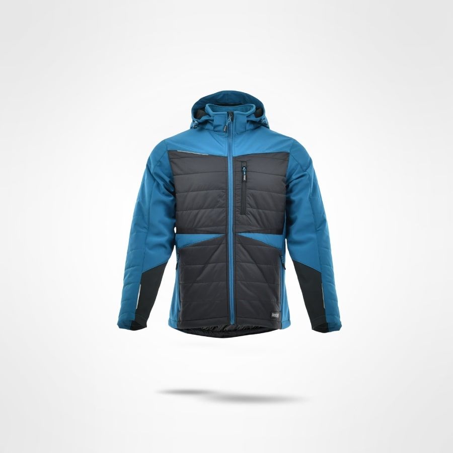 Men's hybrid winter softshell insulated work jacket - Comfort Winter SARA S Petrol-Black