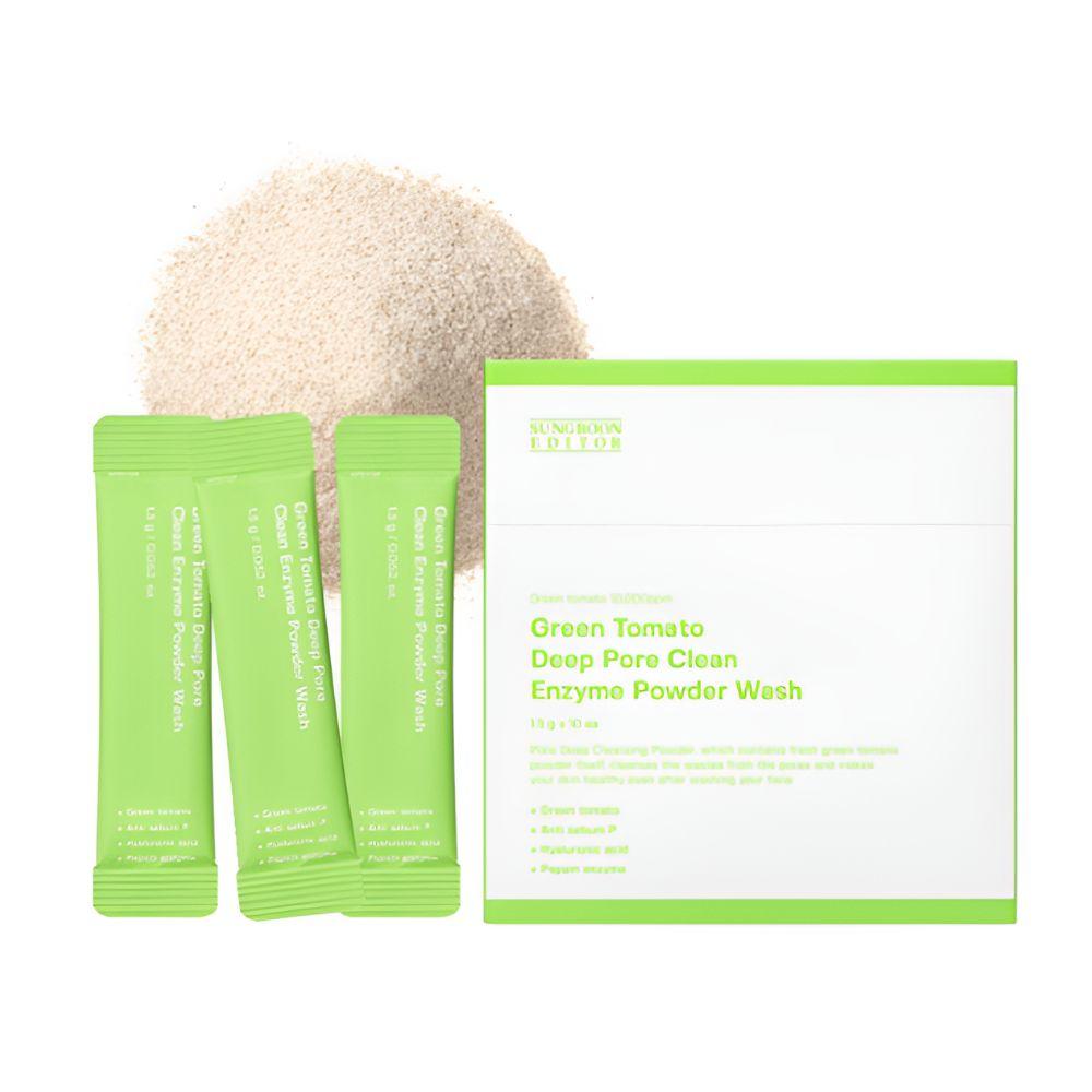 Sungboon Editor Green Tomato Deep Pore Clean Enzyme Powder Wash Pore Cleansing Powder Cleanser 15g (10pcs)