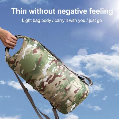 Bolsa de almacenamiento para exteriores, portátil, impermeable y ligera, bolsa de camuflaje a la deriva para mochilero y senderismo al aire libre