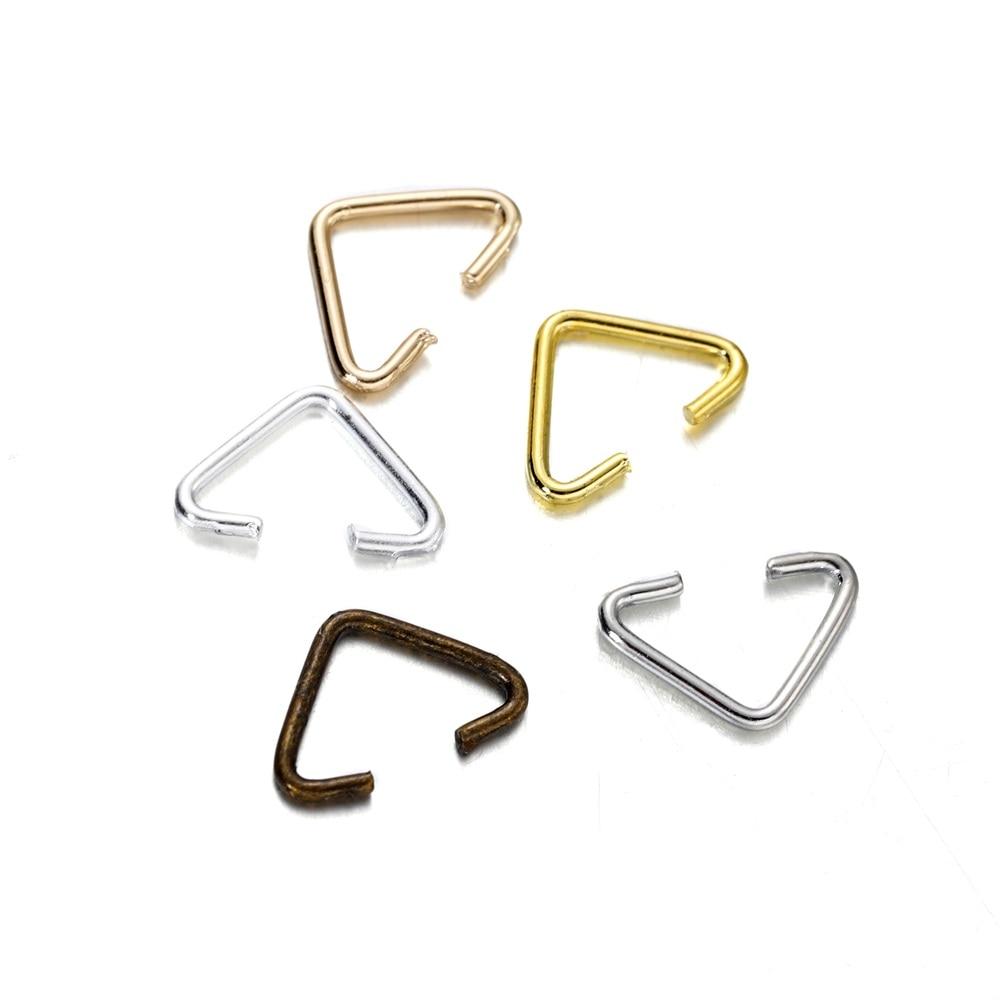 100pcs 6x9mm Iron Triangle Clasps Buckle Loops Connectors Clasps Hooks for DIY Bracelet NecklaceJewelry Making Accessories