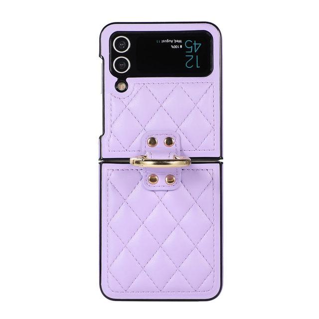 

Модный кожаный чехол-держатель с крючком для пальца в сетку для Samsung Galaxy Z Flip 4 Zflip 3 5g противоударный складной чехол Fundas Z Flip 4 5G