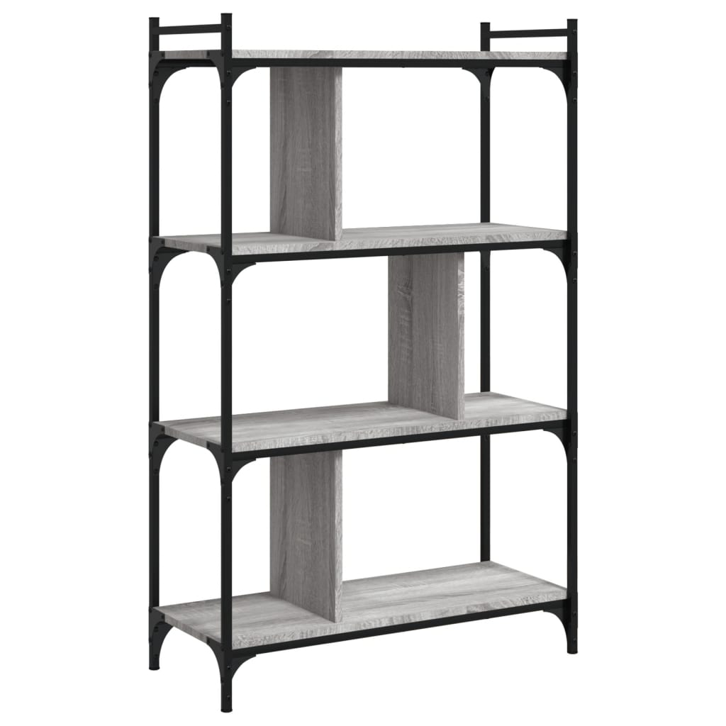 Bookshelf 4 Shelves Grey Sonoma 76 x 32 x 123 cm Engineered Wood