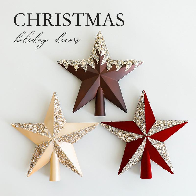 Shining Christmas Tree Star Decor Element For Festive Scene Styling And Gift
