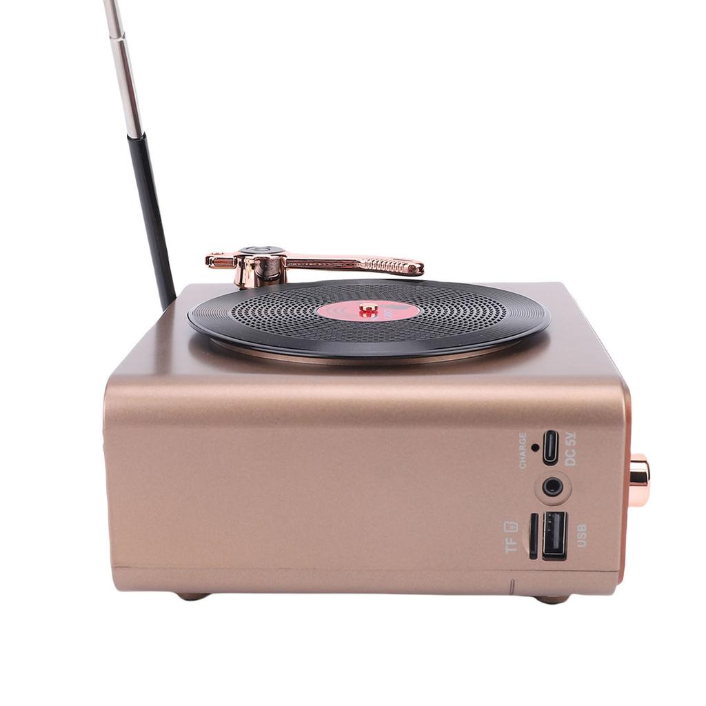 Bluetooth Speaker Vintage Record Player Speaker AM FM SW Radio Retro Rechargeable Portable Record Player Style Speaker