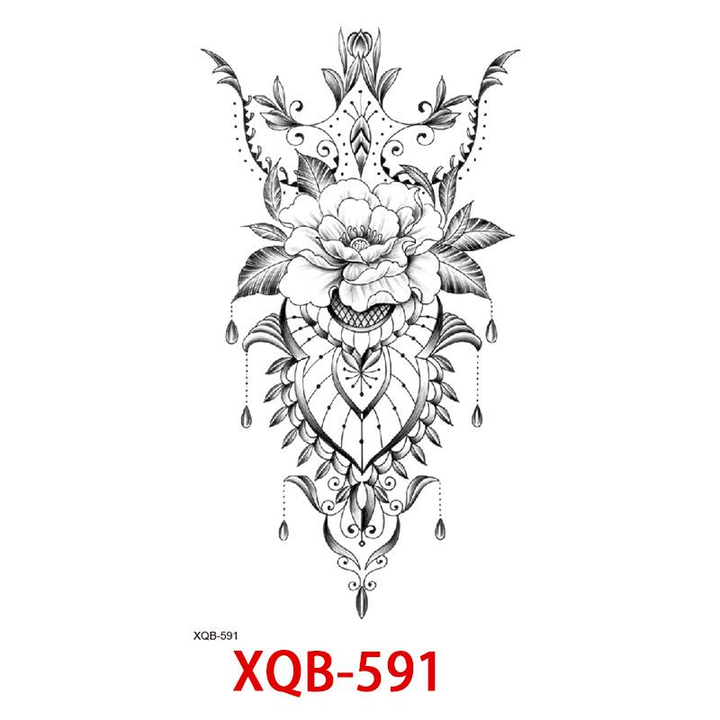 Small Full Arm Tattoo Sticker, Flower Letters, Plain Flower Tattoo Sticker Tattoo