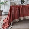Rectangular/Round Ruffles Cotton Tablecloths Wedding Decoration Christmas Halloween Party Restaurant Kitchen Dining Tables Cover