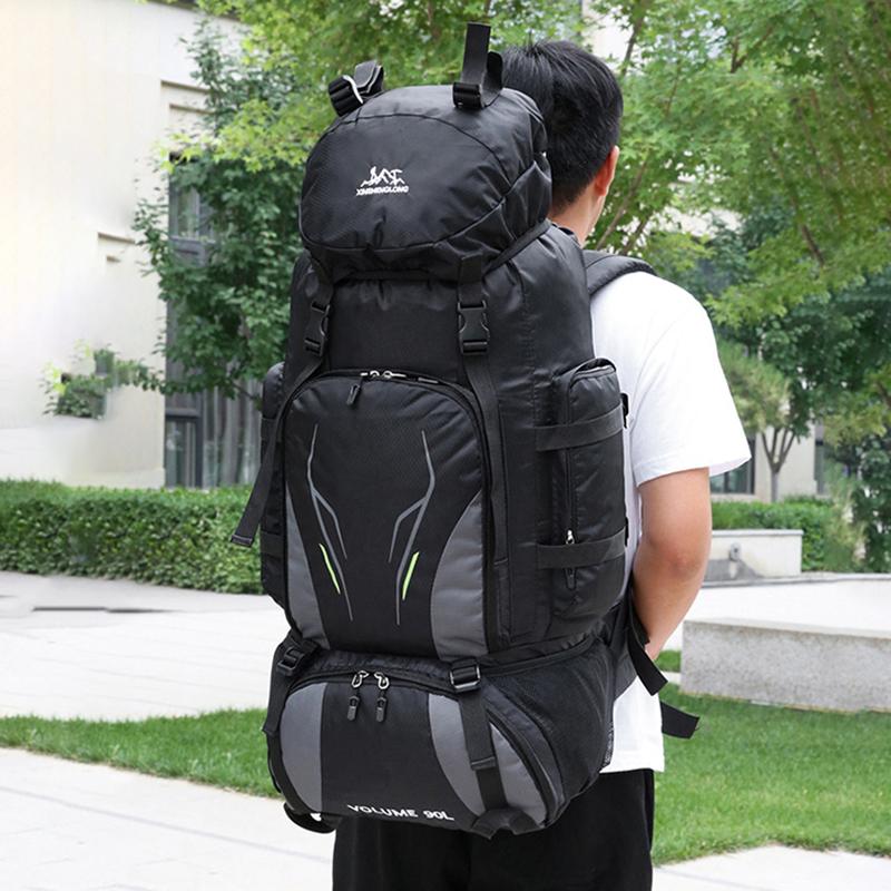 New Fashion 90L Large-Capacity Outdoor Backpack Water-Resistant Hiking Camping Travel Backpack Unisex Hiking Bag