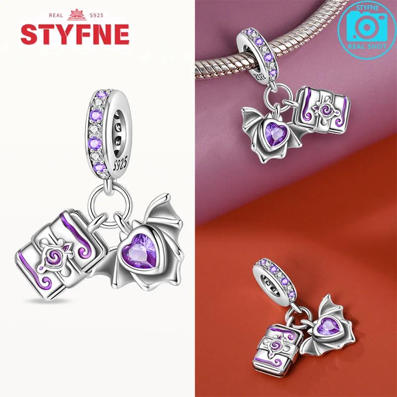 Copperpurple Flying Witch Hat & Magic Book Charms Beads Fits Original Bracelet Diy Halloween Charm For Women Gifts