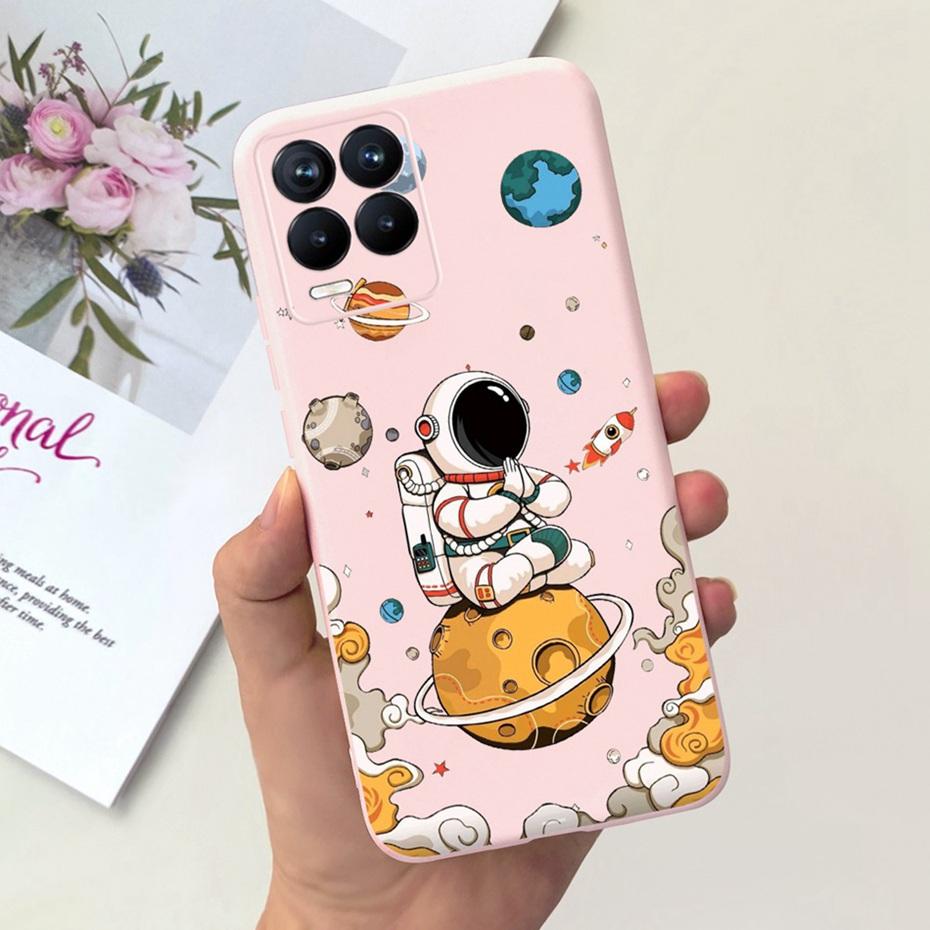 Capa Para Realme 8 Pro / Realme 8 4G Desenho Animado Fofo Cor Doce Silicone Macio Capa Para Realme8 8Pro RMX3085 RMX3081 Capas de Telefone