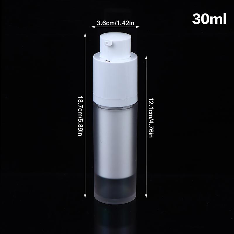 15/30/50Ml Vacuum Pump Bottles Frosted Clear Round Lotion Foundation Jar Rotating Lifting Lid Empty Travel Cosmetic Dispenser
