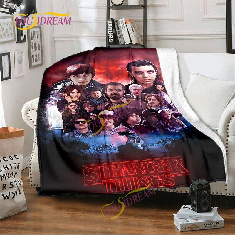 Stranger Things Flannel Blanket  Warm Comfort  Blanket Home Office Noon Break Blanket Travel Bed Sofa Washable Blanket.