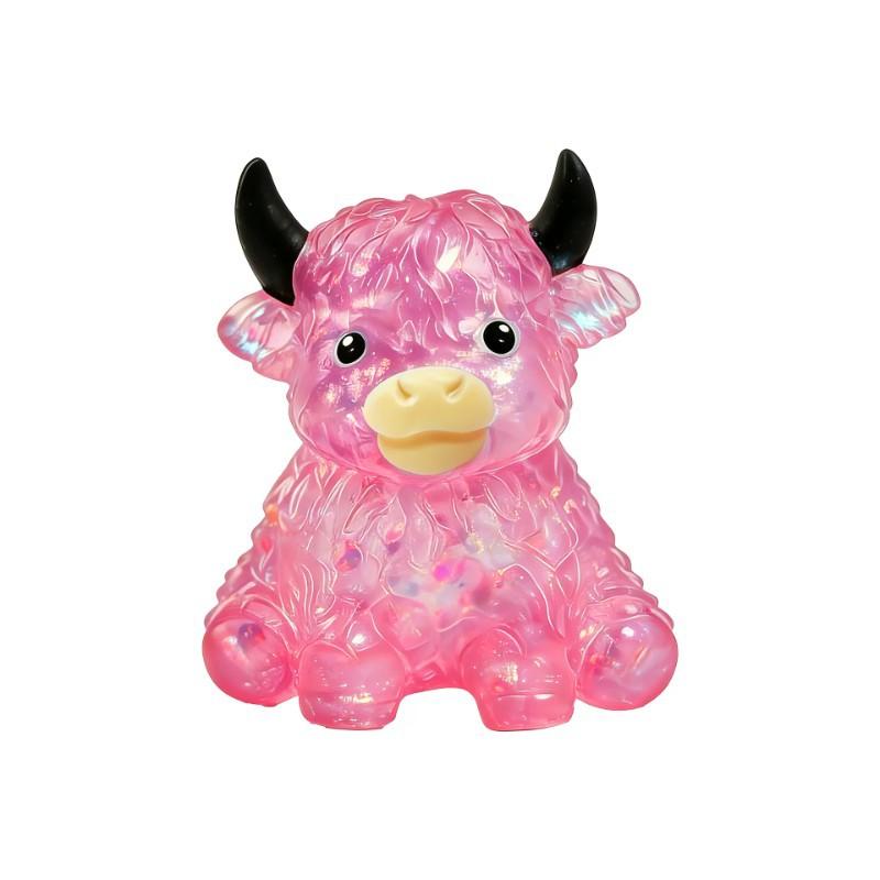 Highland Cow Squishy Stress Balls, Squeeze Toys for Anxiety Relief, Cute Animal Fidget Toy for Office Desk Decor & Appreciation Gift