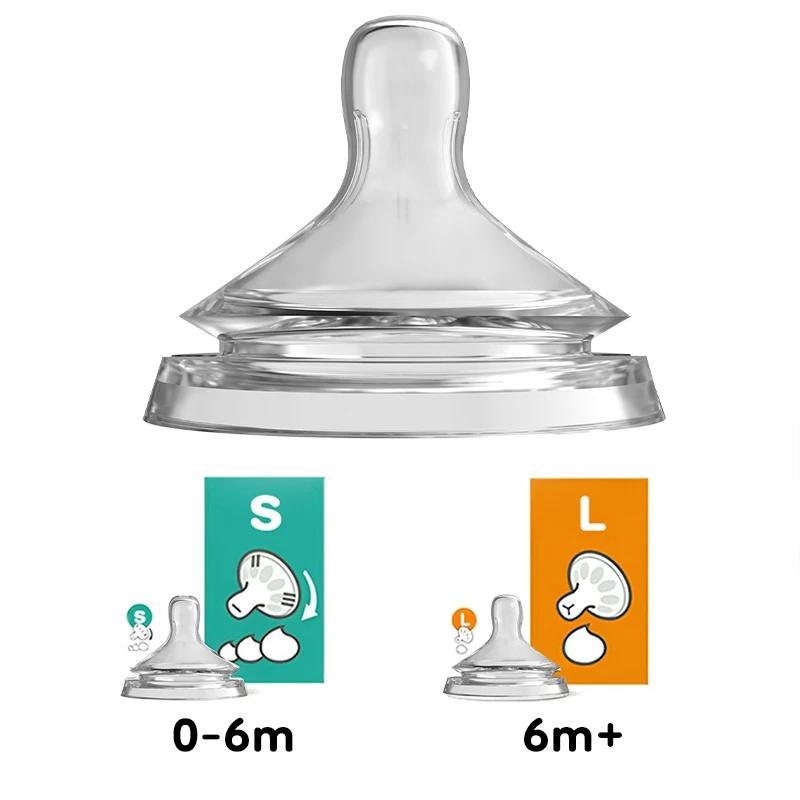 2pcs Silicone Baby Pacifier Set Anti Bloating Infant Nipple Durable Newborn Feeding Aid In 2 Sizes for Infants of Different Ages