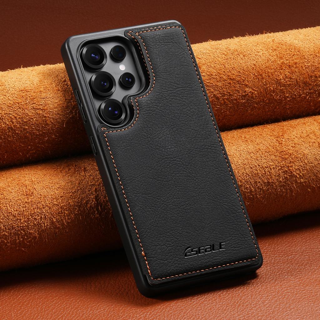 Capa de Celular de Couro Estilo Retro Slim Magnética com Slots para Cartão para Samsung Galaxy S25 S24 FE S23 S22 S21 Ultra A56 A55 A36 A35