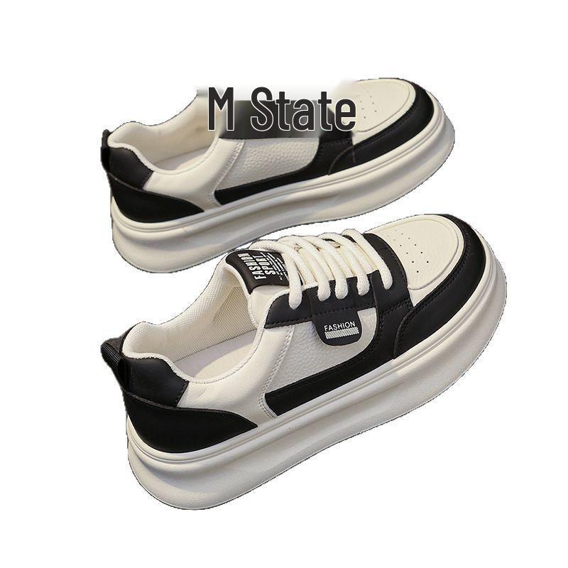 2025 Stylish Women's White Thick Sole Sneakers for Spring & Fall - Versatile Casual Sports Shoes