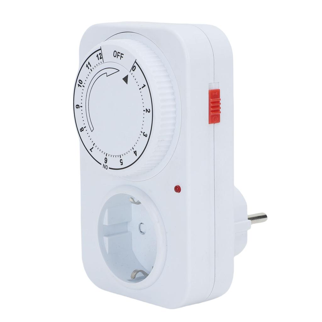 12-Stunden Mechanische Zeitschaltuhr 16A Flammenhemmendes PC Timer-Stecker für Innenbeleuchtung Elektrofahrrad-Ladung