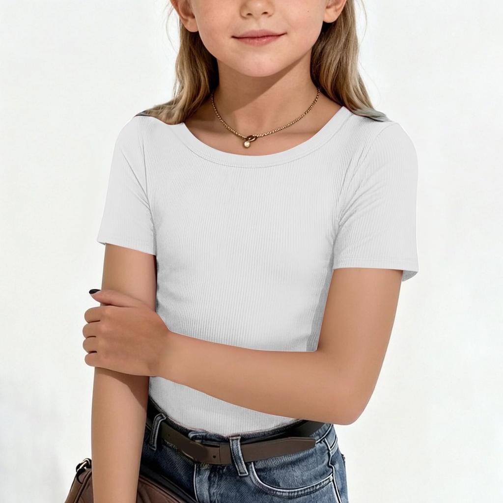 Children's Striped Knit Short-Sleeve Fitted T-Shirt