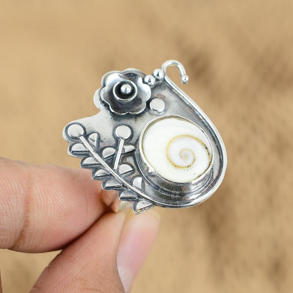 Sterling Silver Shiva Eye Shell Gemstone Flower Promise Daughter Ring Jewelry