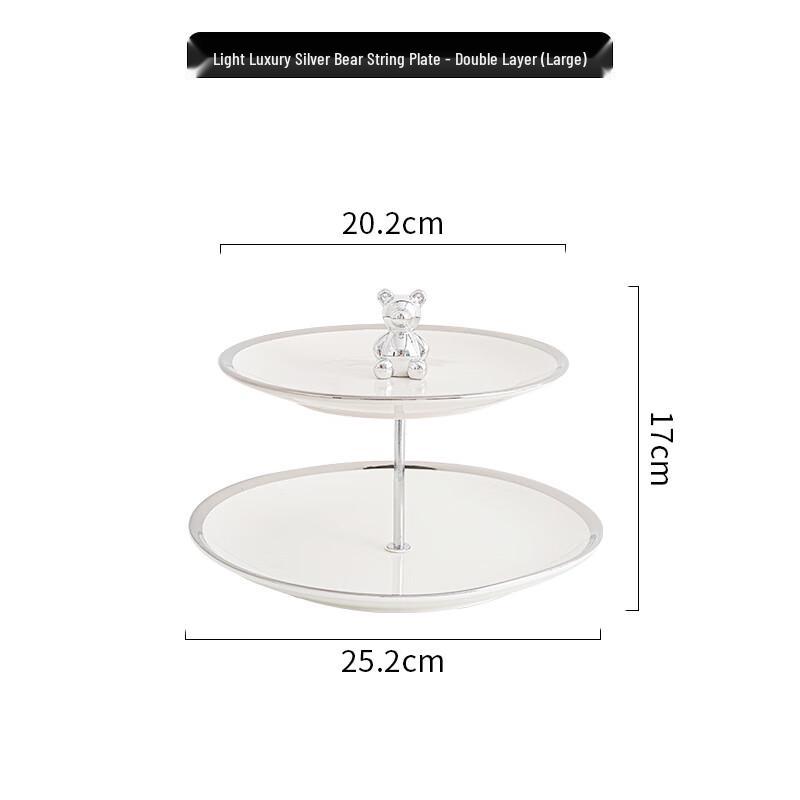 Two-Tier Bear Ceramic Fruit Plate